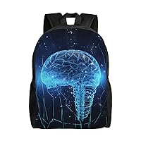Artificial Intelligence Brain print Backpacks Waterproof Light Shoulder Bag Casual Daypack For Work Traveling Hiking