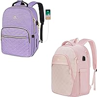 MATEIN Laptop Backpack for Women, Anti Theft 15.6 inch College School backpack with USB Charging Port, Water Resistant Stylish Travel Computer Work Backpack with RFID Pocket for Nurse, Purple & Pink
