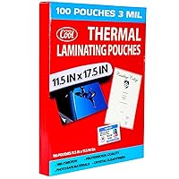 3MIL Thermal Laminating Pouches (100 Count) 11.5x17.5 inch Dry-Erase Friendly Sheets, Compatible with Laminators Crystal Clear Laminated Finish