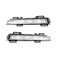 AUTOWIKI 1 Pair of Left Right LED Daytime Running Lights DRL Fog Lamp Compatible with Mercedes Benz W204 W212 C-Class E-Class Front DRL only Clear Driving Lights