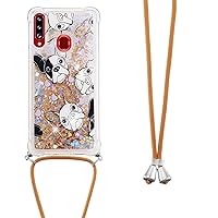 IVY Galaxy A20s Fashion Quicksand with Reinforced Corner and Drop Protection and Liquid Flow Design for Samsung Galaxy A20s Case - Dog