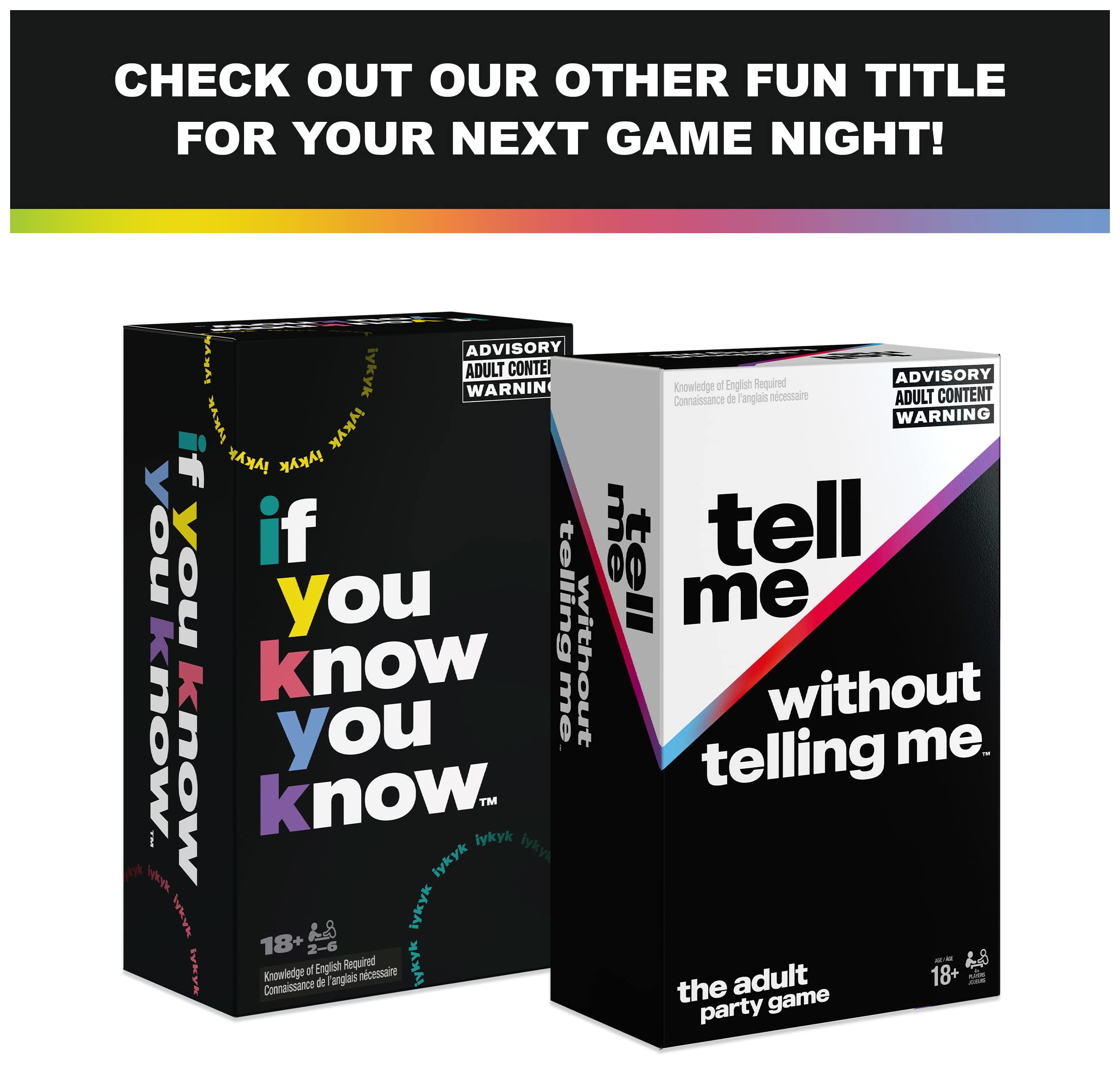 Spin Master Games Tell Me Without Telling Me - The Viral Trend, Now A Hilarious Party Game for Bachelorette, College, Birthdays, & More, for Adults Ages 18 and up