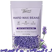 Hard Wax Beads, 1lb Wax Beans with Lavender Essence, Gentle on All Skin Types, Suitable for Legs, Back, Chest, and Bikini, Waxing Beads Refill for Easy Hair Removal at Home