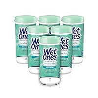 Wet Ones Hand and Face Wipes, Sensitive Skin Wipes | Unscented Wipes, Hand and Face Wipes Sensitive Skin, Wet Ones Sensitive Skin Wipes, 40 ct. Canister (6 pack)