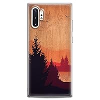 Case Compatible with Samsung S23 S22 Plus S21 FE Ultra S20+ S10 Note 20 5G S10e S9 Sunset Landscape Dark Nature Red Orange Clear Design Man Cute Wooden Print Slim fit Flexible Silicone Girls