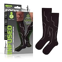 Professional Compression Socks for Men & Women - Patented Medical Grade Natural Relief Herb-Infused Support, Large/XL, 1 Count