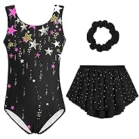 Idgreatim Girls Gymnastic Leotard Ballet Dance Dress Outfit with Removable Skirt Hair Scrunchie Combo 4-11 Years