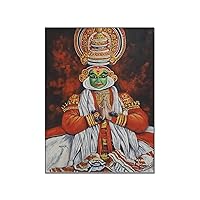 Dance Poster Indian Kathakali Dance Art Vintage Canvas Painting Living Room Wall Art Decorative Pain Canvas Painting Posters And Prints Wall Art Pictures for Living Room Bedroom Decor 8x10inch(20x26c