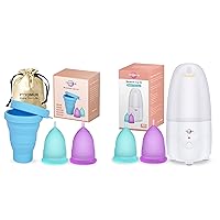 Menstrual Cups Sterilizer Kit Come with 2 Reusable Period Cups & Menstrual Cups Kit Come with 2 Soft Period Cups and 1 Collapsible Cleaner Cup - Feminine Hygiene Tampon and Pad Alternative