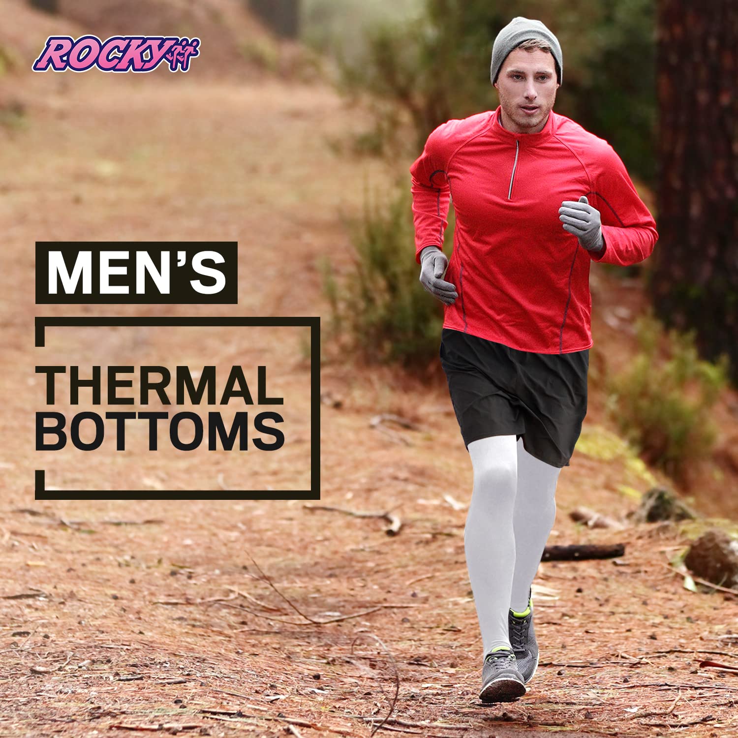 Rocky Men's Thermal Bottoms (Long John Base Layer Underwear Pants) Insulated for Outdoor Ski Warmth/Extreme Cold Pajamas