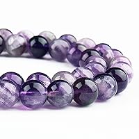 Natural Dreamy Amethyst Beads for Jewelry Making - Stone Beads Gemstone Beads for Bracelets, 6mm Purple Crystal Round Loose Beads(58-60pcs, 6mm, Dreamy Amethyst)