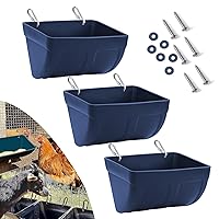 3-Pack Hanging Chicken Feeder Goat Feeder Pig Feeder Chicken Waterer with Clips Goat Minerals Deer Sheep Duck Goose Dog Poultry Fence Feeder Trough Goat Supplies Water Troughs for Livestock