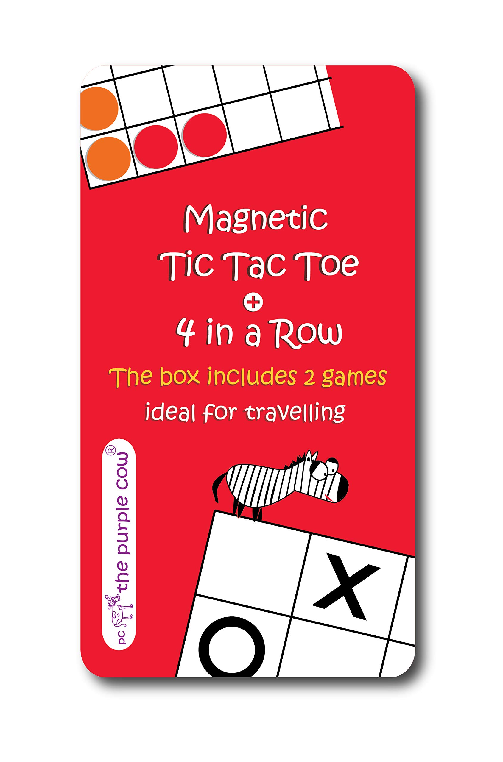 Magnetic Travel Tic Tac Toe - Includes 4 in a Row Game Too - Car Games , Airplane Games and Quiet Games