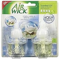 Air Wick Scented Oil Twin Refill, Aqua Essences Cool Linen andwhite Lilac, 1.34-Ounce (Pack of 2)