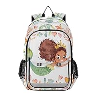 ALAZA Cute African American Afro Mermaid Laptop Backpack Purse for Women Men Travel Bag Casual Daypack with Compartment & Multiple Pockets
