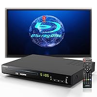 Blu Ray DVD Player,Full HD Blu-ray Disc Player with Metal Enclosure,Easy Hook Up and User Friendly, 1080P Home Theater DVD Player with HDMI Output, Support HDD and USB Playback