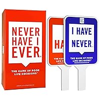 Never Have I Ever Party Card Game Bundle, Classic Edition, and 10 Paddles, Ages 17 and Above