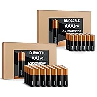 Duracell Optimum AA + AAA Batteries Combo Pack, 28 Count + 24 Count Double A & Triple A Battery with Power Boost ingredients, Alkaline Battery - 52 Count Total (Ecommerce Packaging)