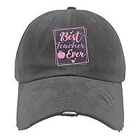 Best Teacher Ever Baseball Cap Vintage Hat Dark Grey Hat for Men Gifts for Daughter Cycling Cap