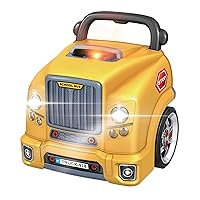 Motor Car Engine Workshop - Yellow School Bus - Take Apart & Rebuild Mechanical Toy, Battery-Powered, Lights & Sound, Kids Ages 3+
