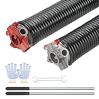 VEVOR Garage Door Torsion Springs, Pair of 0.25 x 2 x 29inch, 16000 Cycles, Garage Door Springs with Non-Slip Winding Bars, Gloves and Mounting Wrench, Electrophoresis Coated for Replacement