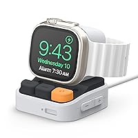 elago W9 Stand Compatible with Apple Watch Ultra2/Ultra/9/8/7/6/5/4/3/2/1/SE (49mm, 45mm, 44mm,42mm, 41mm, 40mm, 38mm) / Galaxy Watch 5, 5 Pro, 6 Series - Classic Design, Nightstand Mode