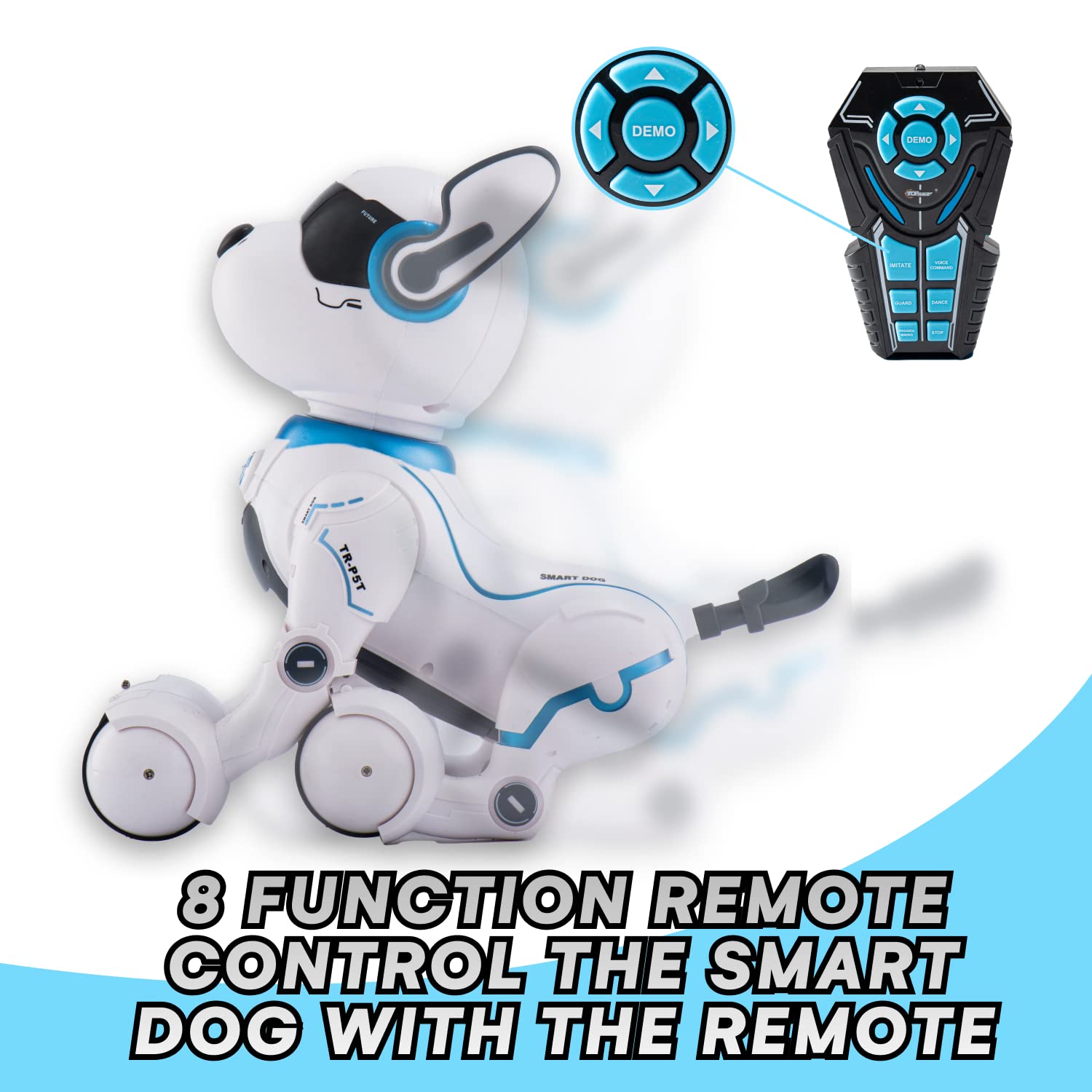 Top Race Robot Dog - Robot Dog for Kids - Remote Control Robot Pet Toy Kids 5-7 - Robot Toy with Touch Function & Voice Control - Smart Programmable Robotic Animal - Rechargeable RC Robot