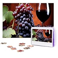 Personalized Wooden Puzzle 300 Piece Jigsaw Puzzle Couple Puzzle Family Puzzle Red Wine Grapes Picture Puzzle Photo Puzzle for Adults Birthday Wedding 15