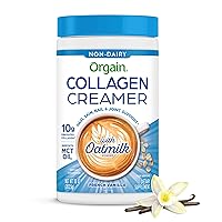 Collagen Coffee Creamer, 10g Grass Fed Hydrolyzed Collagen Peptides, French Vanilla - With Organic Oat Milk Powder, Coconut Oil, MCT Oil, Avocado Oil, Hair, Skin, Nail, & Joint Support - 10oz