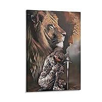 Lion Woman Warrior, Woman Warrior of God, Lion of Judah, Religious Home Wall Art Deco Posters Poster Decorative Painting Canvas Wall Art Living Room Posters Bedroom Painting 20x30inch(50x75cm)