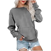 Womens Oversized Sweatshirts Fleece Long Sleeve Crewneck Pullover Hoodies Casual Teen Girls Fall Fashion Clothes 2023