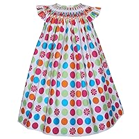 Carouselwear Baby Girls Summer Dress Colorful Polka Dot Bishop