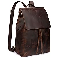 S-ZONE Women Genuine Leather Backpack Purses Fashion Rucksack Travel Daypack with Luggage Sleeve