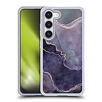 Head Case Designs Officially Licensed LebensArt Purple Mineral Marble Soft Gel Case Compatible with Samsung Galaxy S23 5G and Compatible with MagSafe Accessories