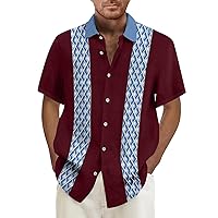 Men's Shirt Short Sleeve Casual Shirt Regular Fit Summer Shirt Casual Beach Holiday Shirt Button Down Shirt for Men