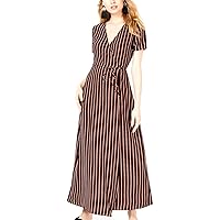 Sage The Label Womens Stripe Wrap Maxi Dress