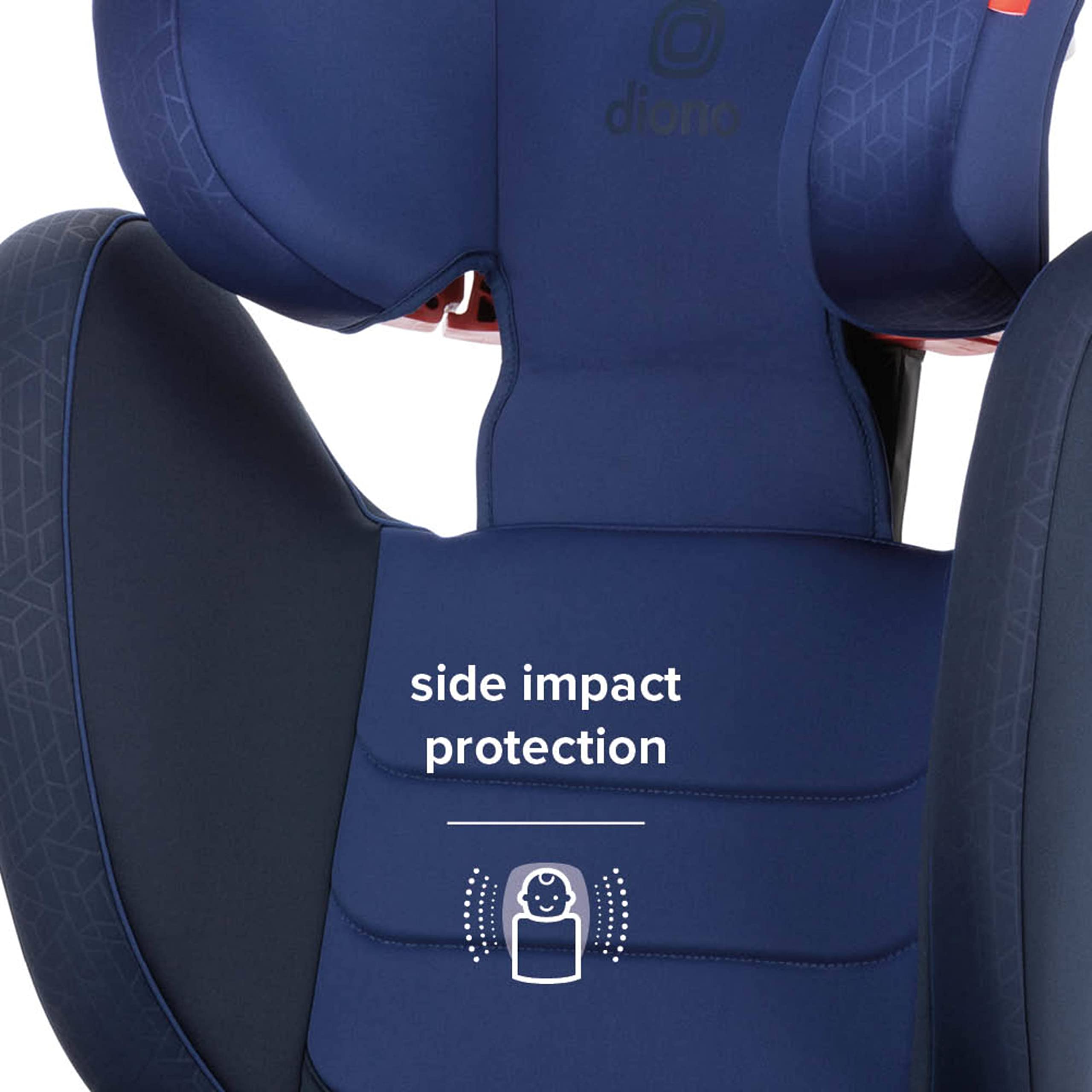 Diono Monterey 2XT Latch 2 in 1 High Back Booster Car Seat with Expandable Height & Width, Side Impact Protection, 8 Years 1 Booster, Blue