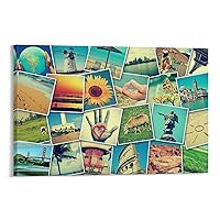Room Aesthetic Decoration Posters, Pictures of World Famous Landscapes Wall Collage Travel Posters And Prints for Boys And Girls, Pictures for Bedroom Wall Decor Canvas Painting Posters And Prints Wal