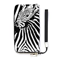 Stripes Zebras Novelty Wallet with Wrist Strap Long Cellphone Purse Large Capacity Handbag Wristlet Clutch Wallets