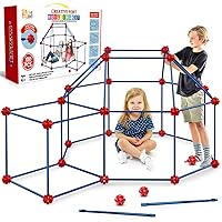 SpringFlower Fort Building Kit for Kids,STEM Construction Toys, Educational Gift for 3 4 5 6 7 8 9 10 11 12 Years Old Boys and Girls,Ultimate Creative Set for Indoor & Outdoors Activity,100 Pcs