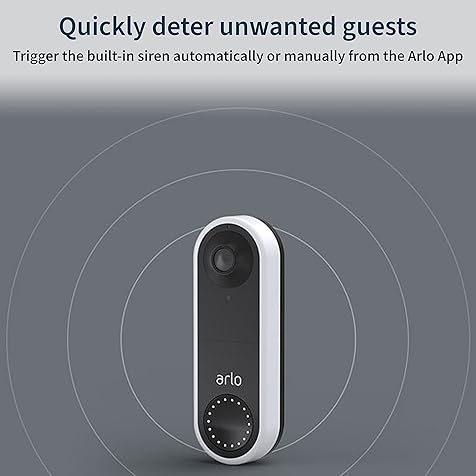 Essential Wired Video Doorbell - HD Video, 180° View, Night Vision, 2 Way Audio, DIY Installation (wiring required), Security Camera, Doorbell Camera, Home Security Cameras, White - AVD1001