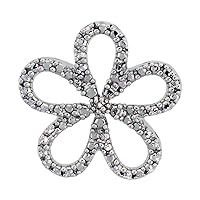 Sterling Silver Diamond Hawaiian Flower Pendant Flawless Finish Nice Diamonds 3/4 inch