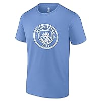 Icon Sports English Premiership Manchester City Mens Vintage Logo Short Sleeve T-Shirts