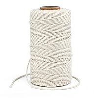 328 Feet 2MM Natural Cotton String for Crafts,Gift Wrapping Twine,Arts & Crafts, Home Decor, Gift Packaging (Beige)