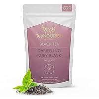TeaNOURISH Darjeeling Ruby Black Tea | Single Estate Loose Leaf | Smooth & Fruity Flavor | Freshly Sourced Direct From Origin | Brew Hot or as Iced Tea - 1.76oz/50g