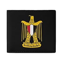 Coat of Arms of Egypt Eagle Wallet for Women & Men Bifold Leather Graphic Card Coin Purse One Size