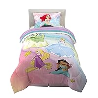 Disney Princess Ariel Kids Bedding Super Soft Comforter And Sheet Set, 4 Piece Twin Size, 