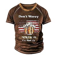 Mens Shirts Casual,Plus Size Vintage Loose Top Summer Short Sleeve Printed T Shirt Outdoor Casual Tees Blouse