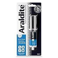 Araldite Standard Heavy Duty Adhesive | Ultra Strong Epoxy Glue | Solvent-Free Professional Grade Strength for All Materials | Slow Cure for Bonding and Repairing, 24ml Syringe