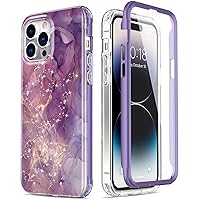Esdot for iPhone 14 Pro Case with Built-in Screen Protector,Military Grade Rugged Cover with Fashionable Designs for Women Girls,Protective Phone Case 6.1